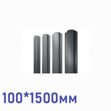 штакетник стандарт м-образный фигурный 100*1500мм пэ ral 7024(темно-серый)